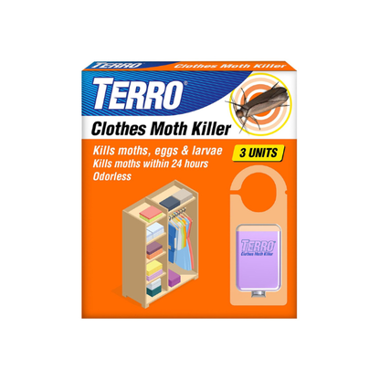 TERRO Clothes Moth Killer, 3-Pack, Kills Adult Moths, Larvae & Eggs