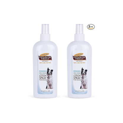 Palmer's for Pets Cocoa Butter Formula Dry Skin Relief Spray for Dogs, Direct Spray-On Lotion with Vitamin E to Soothe Dry and Itchy Skin, No-Mess Application, 8 Fl Oz (Pack of 2)