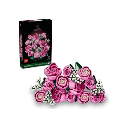 LEGO Botanicals Bouquet of Pink Roses Artificial Flowers - Building Blocks for Adults, Ages 18+ - Gifts for Birthdays for Her - Flowers for Home Office, Shelf or Room Decor - 10374