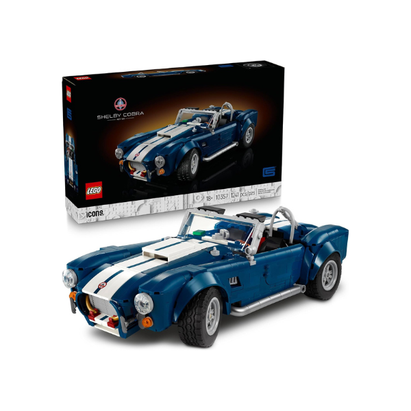 LEGO Icons Shelby Cobra 427 S/C Car Building Set for Adults - Bedroom, Office, or Book Shelf Decor for Sports Car Fans, Ages 18+ - Gift Idea for Birthdays - 10357