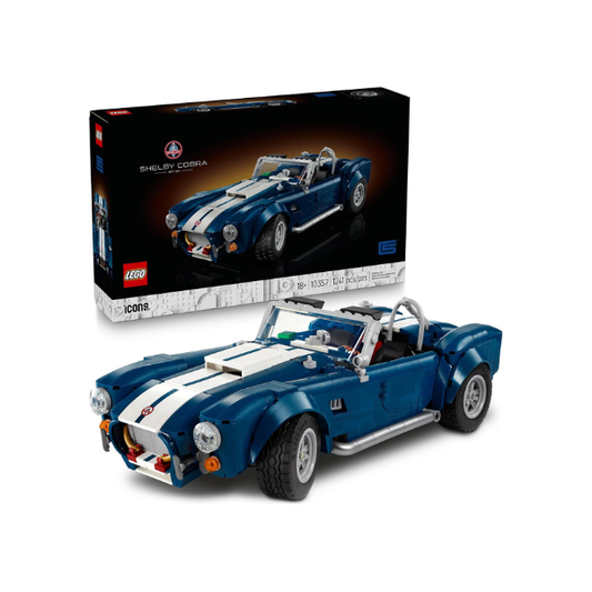 LEGO Icons Shelby Cobra 427 S/C Car Building Set for Adults - Bedroom, Office, or Book Shelf Decor for Sports Car Fans, Ages 18+ - Gift Idea for Birthdays - 10357