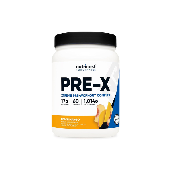 Nutricost Pre-X Xtreme PreWorkout Powder Complex (Peach Mango) 60 Servings