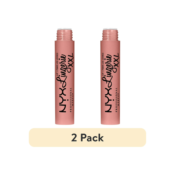 (2 pack) NYX Professional Makeup Lip Lingerie XXL Smooth Matte Liquid Lipstick, 16hr Longwear, Undressed, 0.13 fl oz