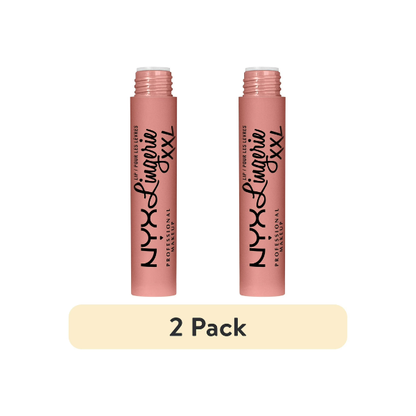 (2 pack) NYX Professional Makeup Lip Lingerie XXL Smooth Matte Liquid Lipstick, 16hr Longwear, Undressed, 0.13 fl oz