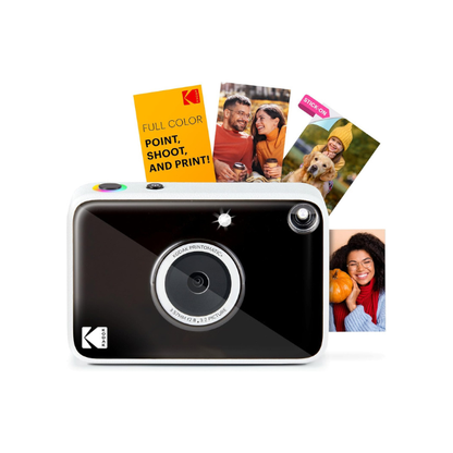 Kodak Printomatic+ Instant Print Digital Camera (Black) 10MP Portable Camera with Interactive RGB LED Status Indicator, Prints Full-Color Photos on Zink 2x3” Sticky-Backed Photo Paper - Easy & Fun