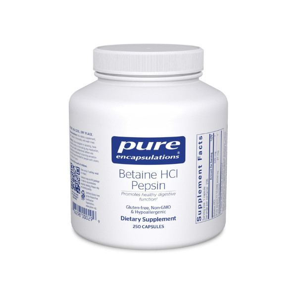 Pure Encapsulations Betaine HCl Pepsin, 250 Capsules