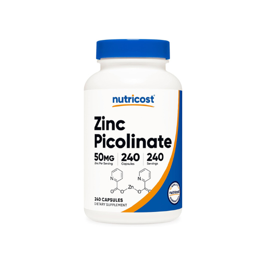 Nutricost Zinc Picolinate 50mg, 240 Vegetarian Capsules, Gluten Free