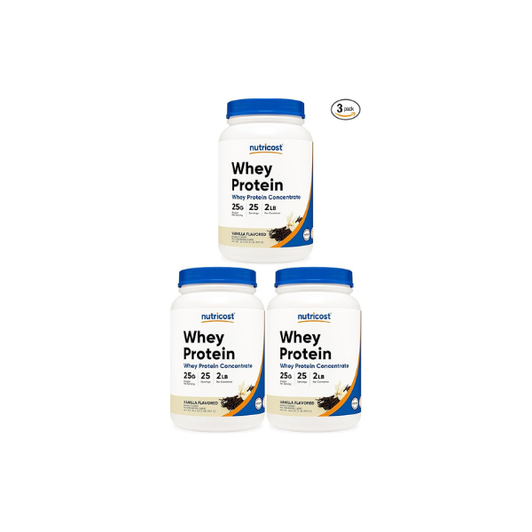 Nutricost Whey Protein Concentrate (Vanilla) 2LBS (Pack of 3)