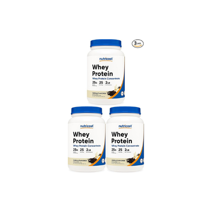 Nutricost Whey Protein Concentrate (Vanilla) 2LBS (Pack of 3)