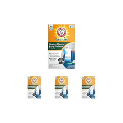 Arm & Hammer Essentials Hanging Moisture Absorber and Odor Eliminator, 17.5 oz., Linen Fresh, Moisture Absorbers for Closets, Laundry Rooms and Bedrooms, Long-Lasting Freshness (Pack of 12)