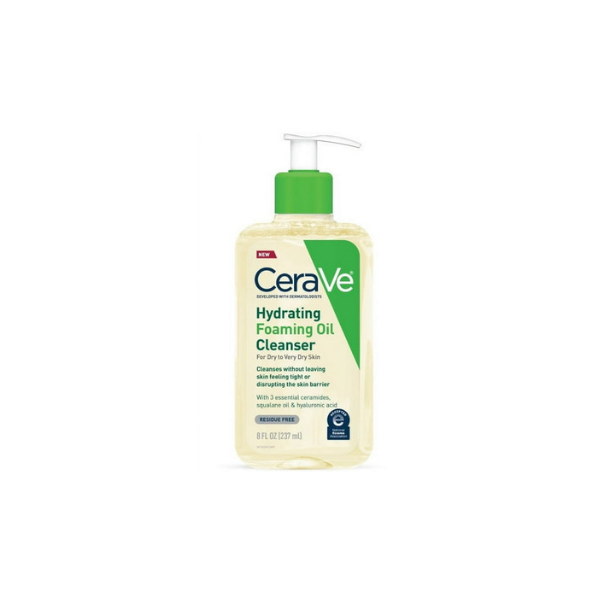 CeraVe Hydrating Foaming Oil Cleanser, Daily Face Wash For Dry to Very Dry Skin, 8 fl oz