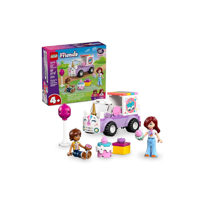 LEGO Friends Unicorn Cake Delivery Car Building Toy for Girls & Boys - Pretend Play Set for Preschool Kids, Ages 4+ - W/Paisley & Leo Minidolls & Accessories - Gift Idea for Birthdays - 42675