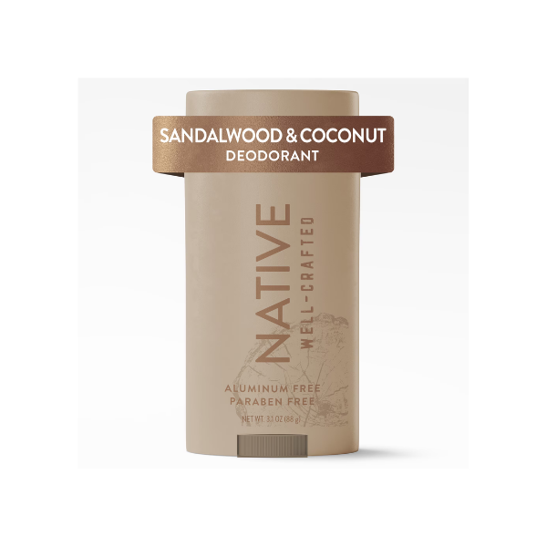 Native Aluminum Free Deodorant for Men, Sandalwood & Coconut, Well-Crafted, 3.1 oz