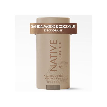 Native Aluminum Free Deodorant for Men, Sandalwood & Coconut, Well-Crafted, 3.1 oz