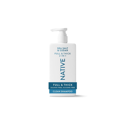 Native Full & Thick 2 in 1 Men's Shampoo and Conditioner, Sea Salt & Cedar, 16.5 fl oz