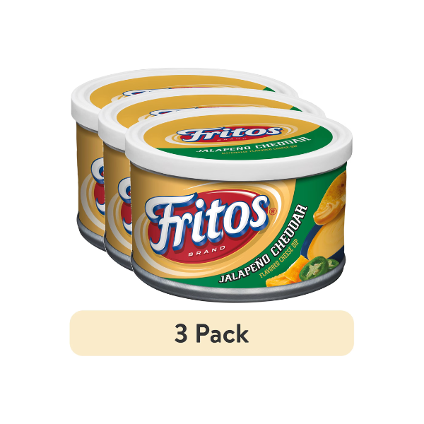 (3 pack) Fritos Jalapeno Cheddar Cheese Dip, 9 oz, Canister