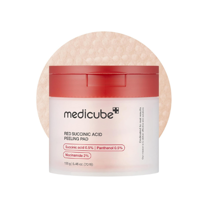 medicube Toner Pads Red Succinic Acid Panthenol Pad for Facial Peeling