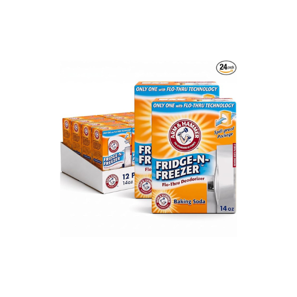 Arm & Hammer Baking Soda Fridge-n-Freezer Odor Absorber, Orange 14 oz, Pack of 24