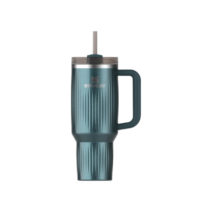 STANLEY Quencher H2.0 Tumbler with Handle and Straw 40 oz | Flowstate 3-Position Lid | Cup Holder Compatible for Travel | Insulated Stainless Steel Cup | BPA-Free | Fluted Marina Shine