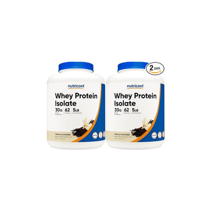 Nutricost Isolate Whey Protein Powder, Vanilla, 5 pounds (Pack of 2)