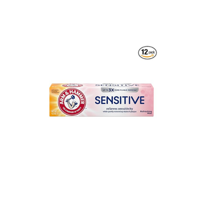 Arm & Hammer Sensitive Toothpaste, Refreshing Mint, Relieves Sensitivity, 4.5 Ounce (Pack of 12)