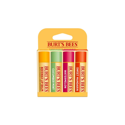 Burt's Bees Lip Balm Pack, Freshly Picked 4 Pack, 0.15 Ounce Tubes