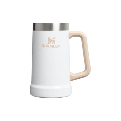 STANLEY Stay-Chill Beer Stein 24 oz | Heavy Duty Big Grip Handle | Beer Tumbler Drink Cup, Holds 2 Cans | Insulated Stainless Steel Party Mug | BPA-Free | Hammertone Frost