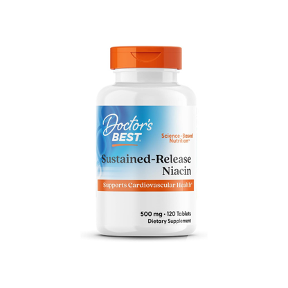 Doctor's Best Niacin 500 mg Extended Release Supplement, Vegan, 120 Tablets