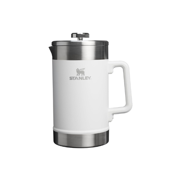 STANLEY Classic Stay-Hot French Press Coffee Maker 48 oz | 5 Minute Brew, 4 Hours Hot | Mesh Filter for Coffee Grounds | Insulated Stainless Steel French Press | BPA-Free | Frost