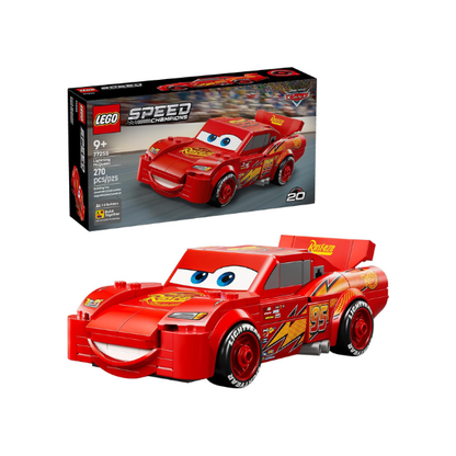 LEGO Speed Champions Lightning McQueen Toy - Disney Pixar Cars Building Blocks for Kids, Boys & Girls, Ages 9+ - Pretend Play Race Car & Bedroom Shelf Display - 77255
