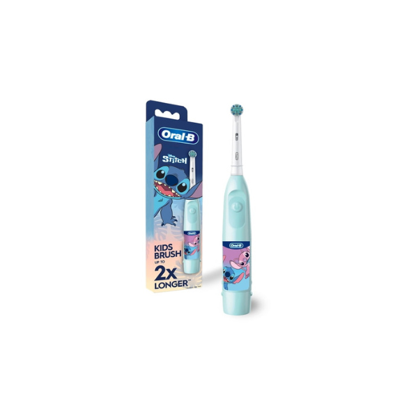 Oral-B Kids Toothbrush, STITCH Electric Battery Powered Toothbrush for Ages 3+, Extra Soft Bristles