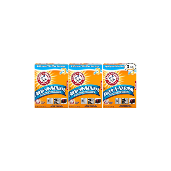 Arm & Hammer Baking Soda Fresh-n-Natural Odor Eliminator, 12 oz (Pack of 3)