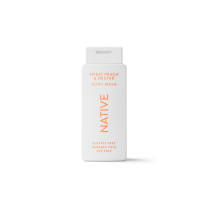 Native Body Wash for Women & Men, Sulfate Free, Sweet Peach & Nectar, 18 fl oz