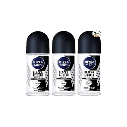 Nivea for Men Deodorant Roll On 1.69 Oz (Invisible B&W Power) Pack of 3