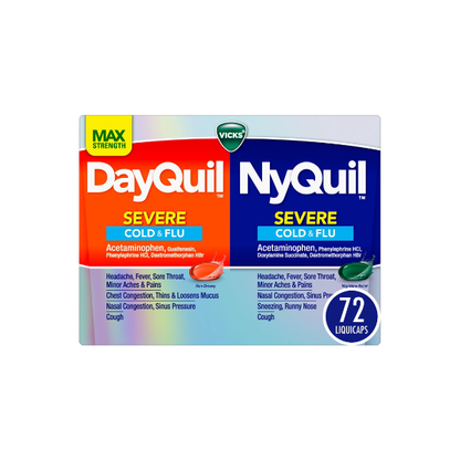 Vicks DayQuil & NyQuil Severe Cough, Cold & Flu Relief LiquiCaps, 72 ct.