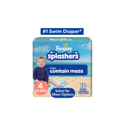 Pampers Splashers Swim Diapers, Size 4, 18 Count (20-33 lbs)