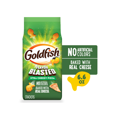 Goldfish Flavor Blasted Xtra Cheesy Pizza Cheese Crackers, 6.6 oz Bag