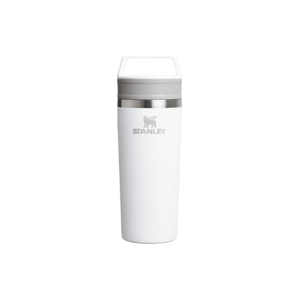 STANLEY Cafe To Go Travel Mug 16 oz | Leakproof Two-Part Drink Through Lid | Tumbler Cup for Coffee, Tea and Drinks | Insulated Stainless Steel Coffee Mug | BPA-Free | Frost