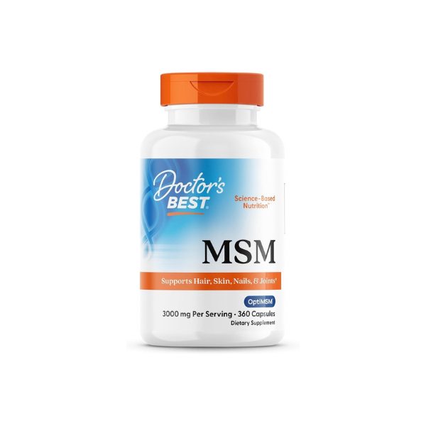 Doctor's Best MSM Supplement Capsules, for Men & Women, Skin, 360 Caps