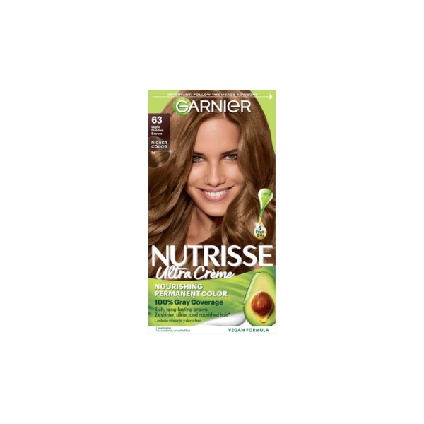 Garnier Nutrisse Nourishing Adult Hair Color Creme, 063 Light Golden Brown Brown Sugar