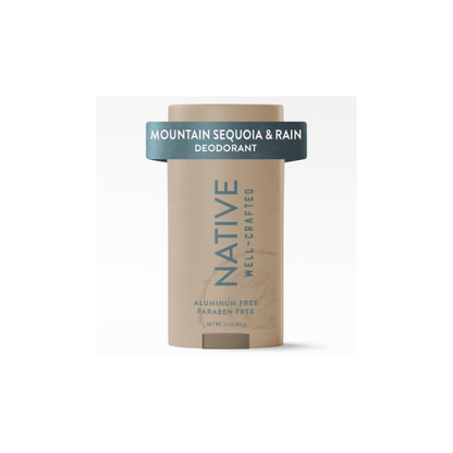 Native Aluminum Free Deodorant for Men, Mountain Sequoia & Rain, Well-Crafted, 3.1 oz
