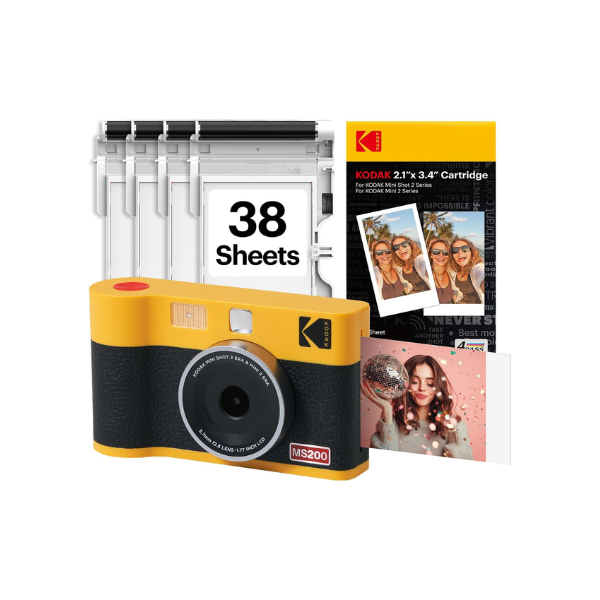 KODAK Mini Shot 2 ERA 2x3 Instant Camera, Photo Printer, 38 Sheet, Yellow
