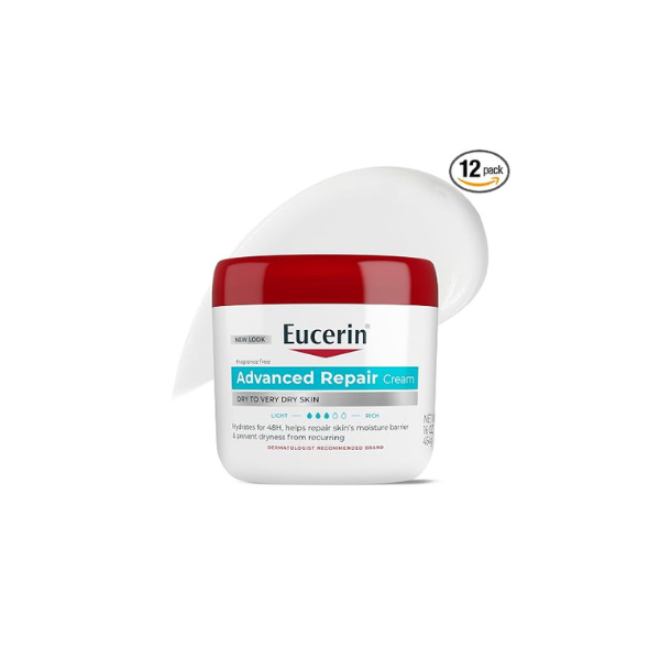 Eucerin Advanced Repair Body Cream with Urea, 16 Ounce (Pack of 12)