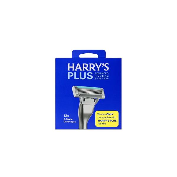 Harry's Plus Men's Razor Blade Refill Cartridges, 12 Count