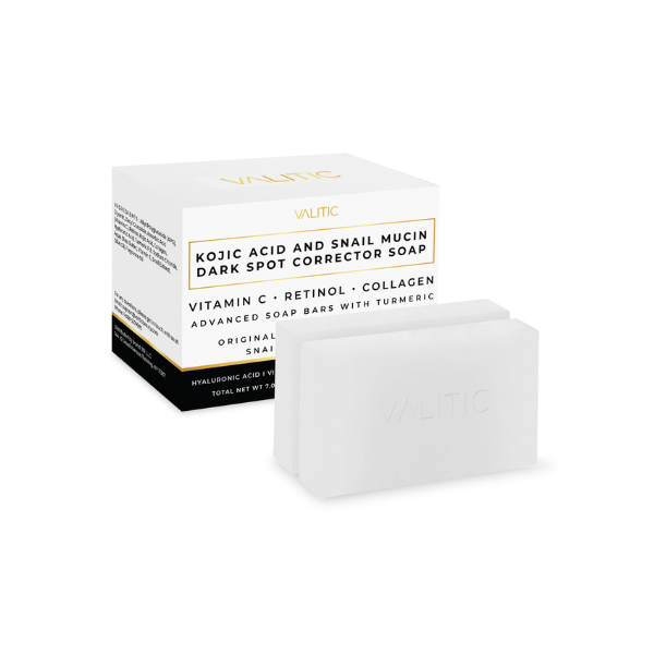 VALITIC Snail Mucin Kojic Acid Soap Bar, Anti Aging Tone Corrector 2 Pack