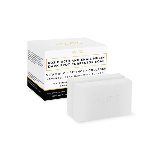 VALITIC Snail Mucin Kojic Acid Soap Bar, Anti Aging Tone Corrector 2 Pack