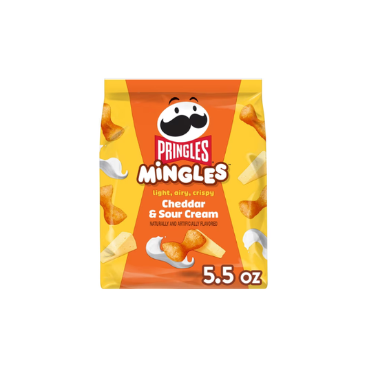 Pringles Mingles Cheddar and Sour Cream Puffed Snacks, Cheese Puffs, 5.5 oz