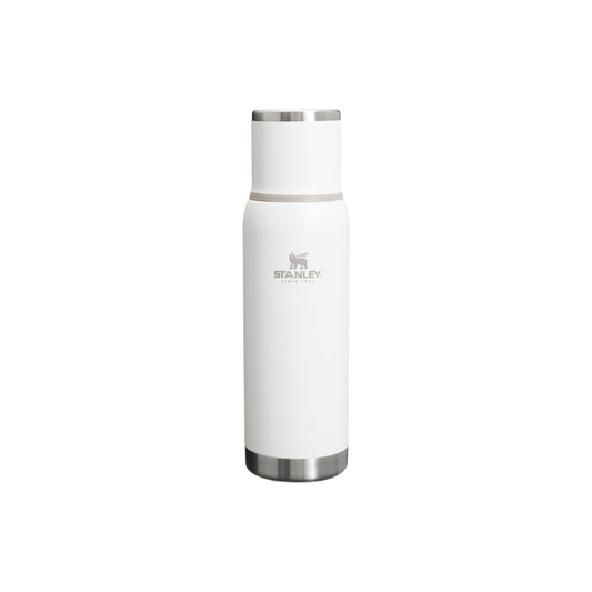 Stanley Adventure-To-Go Vacuum Bottle 1.1 qt | Wide Mouth with Leakproof Cup Lid | Keep Drinks Hot or Cold | Packable for Travel | Insulated Stainless Steel Thermal Bottle | BPA-Free | Frost