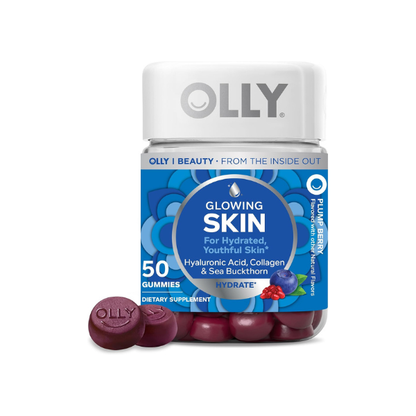 OLLY Glowing Skin, Hydrated & Youthful Skin*, Hyaluronic Acid - 50 Count