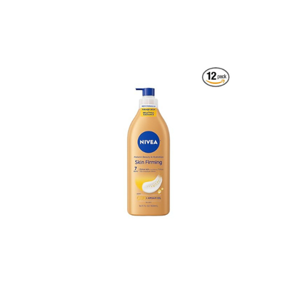 NIVEA Skin Firming Melanin Beauty & Hydration Body Lotion, Q10, 16.9 Fl Oz (Pack of 12)